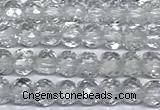 CCU1000 15 inches 4mm faceted cube white crystal beads