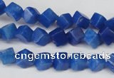 CCU101 15.5 inches 6*6mm cube dyed white jade beads wholesale