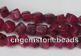 CCU102 15.5 inches 6*6mm cube dyed white jade beads wholesale