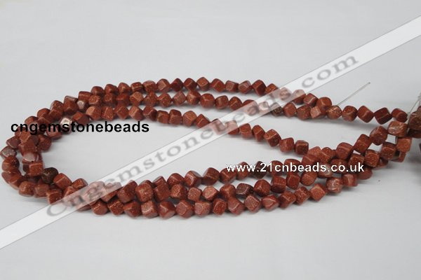 CCU105 15.5 inches 6*6mm cube goldstone beads wholesale