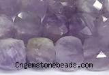 CCU1051 15 inches 8mm faceted cube lavender amethyst beads