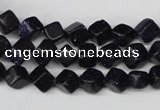 CCU106 15.5 inches 6*6mm cube blue goldstone beads wholesale