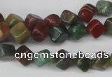 CCU107 15.5 inches 6*6mm cube Indian agate beads wholesale