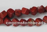 CCU108 15.5 inches 6*6mm cube red jasper beads wholesale