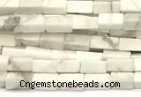 CCU1080 15 inches 2*4mm cuboid white howlite beads