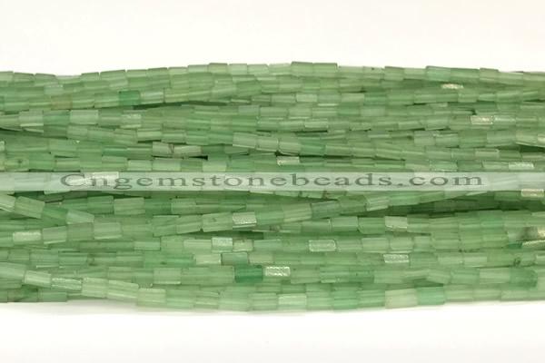 CCU1087 15 inches 2*4mm cuboid green aventurine jade beads