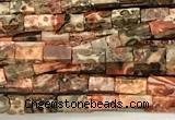 CCU1097 15 inches 2*4mm cuboid leopard skin jasper beads