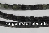 CCU11 15.5 inches 4*4mm cube ruby zoisite beads wholesale