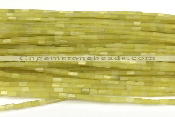 CCU1107 15 inches 2*4mm cuboid olive jade beads