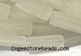 CCU1130 15 inches 4*13mm cuboid white jade beads