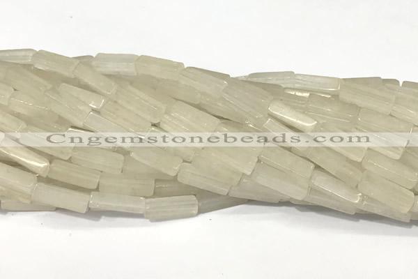 CCU1130 15 inches 4*13mm cuboid white jade beads