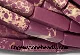 CCU1176 15 inches 4*13mm cuboid imitation sea sediment jasper beads