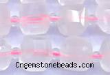 CCU1301 15 inches 9mm - 10mm faceted cube rose quartz beads