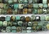 CCU1331 15 inches 2.5mm faceted cube African turquoise beads