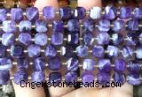 CCU1353 15 inches 6mm - 7mm faceted cube dogtooth amethyst beads