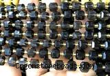 CCU1355 15 inches 6mm - 7mm faceted cube smoky quartz beads