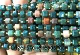 CCU1382 15 inches 6mm - 7mm faceted cube Indian bloodstone beads