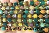 CCU1384 15 inches 6mm - 7mm faceted cube ocean jasper beads