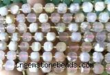 CCU1397 15 inches 6mm - 7mm faceted cube sakura agate beads