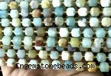 CCU1416 15 inches 6mm - 7mm faceted cube colorful amazonite beads