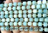 CCU1417 15 inches 6mm - 7mm faceted cube amazonite beads wholesale
