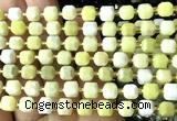 CCU1425 15 inches 6mm - 7mm faceted cube butter jade beads