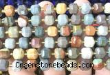 CCU1482 15 inches 8mm - 9mm faceted cube American picture jasper beads