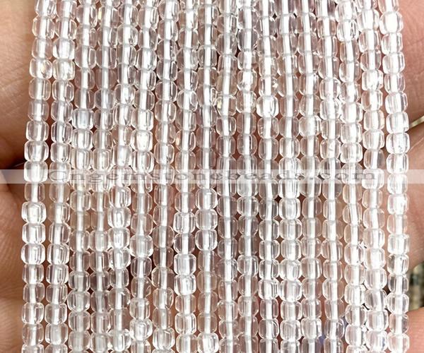 CCU1600 15 inches 2.5mm faceted cube white crystal beads