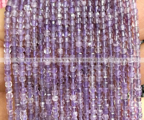 CCU1602 15 inches 2.5mm faceted cube light amethyst beads