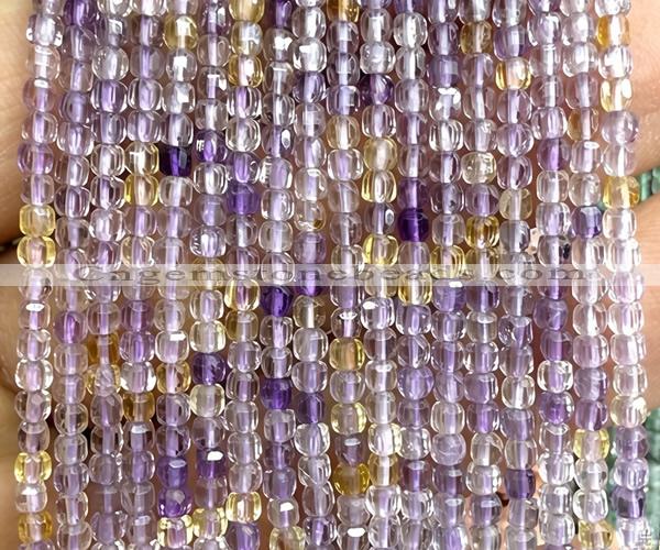 CCU1604 15 inches 2.5mm faceted cube ametrine gemstone beads