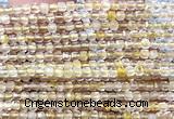 CCU1614 15 inches 2.5mm faceted cube golden rutilated quartz beads
