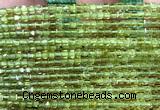 CCU1650 15 inches 2.5mm faceted cube peridot gemstone beads