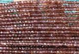 CCU1658 15 inches 2.5mm faceted cube coffee garnet beads