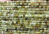 CCU1661 15 inches 2.5mm faceted cube green garnet beads