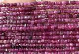 CCU1679 15 inches 2.5mm faceted cube ruby gemstone beads