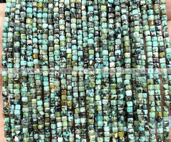 CCU1711 15 inches 2.5mm faceted cube African turquoise beads