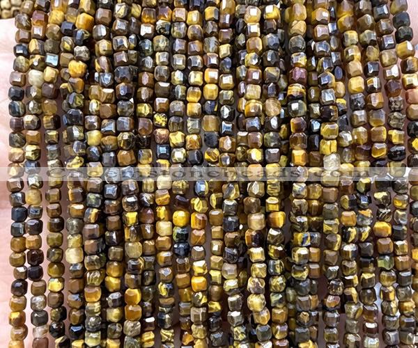 CCU1728 15 inches 2.5mm faceted cube yellow tiger eye beads