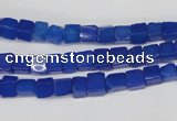 CCU18 15.5 inches 4*4mm cube dyed white jade beads wholesale