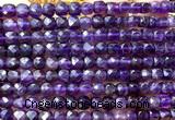 CCU1801 15 inches 4mm faceted cube amethyst gemstone beads
