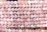 CCU1806 15 inches 4mm faceted cube rose quartz beads