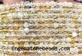 CCU1812 15 inches 4mm faceted cube citrine beads wholesale