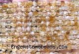 CCU1814 15 inches 4mm faceted cube citrine gemstone beads