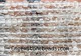 CCU1818 15 inches 4mm faceted cube topaz quartz beads