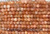 CCU1835 15 inches 4mm faceted cube golden sunstone gemstone beads