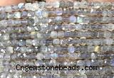 CCU1838 15 inches 4mm faceted cube labradorite beads wholesale