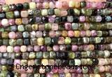 CCU1842 15 inches 4mm faceted cube tourmaline beads wholesale