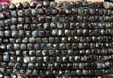 CCU1847 15 inches 4mm faceted cube blue tourmaline beads