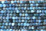 CCU1852 15 inches 4mm faceted cube apatite gemstone beads