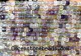 CCU1860 15 inches 4mm faceted cube fluorite gemstone beads