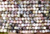 CCU1866 15 inches 4mm faceted cube pink opal beads wholesale